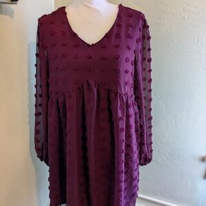 Chic Purple Textured Blouse